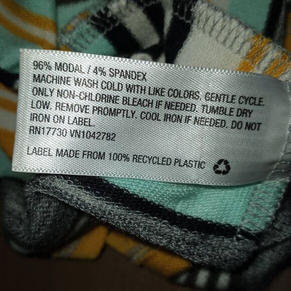 AVA & VIV YELLOW, GRAY, & MINT STRIPE T-SHIRT DRESS SZ.X - Picture 8 of 8